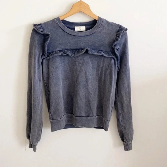 Anthropologie T.LA gray Ruffled Pullover Size XS - Picture 5 of 10